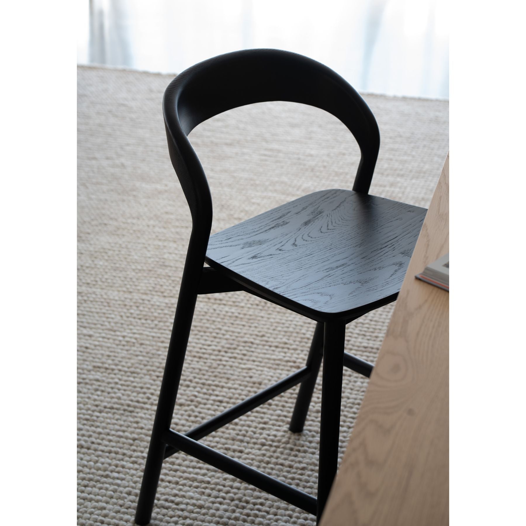 Harold Counter Stool| Black Oak