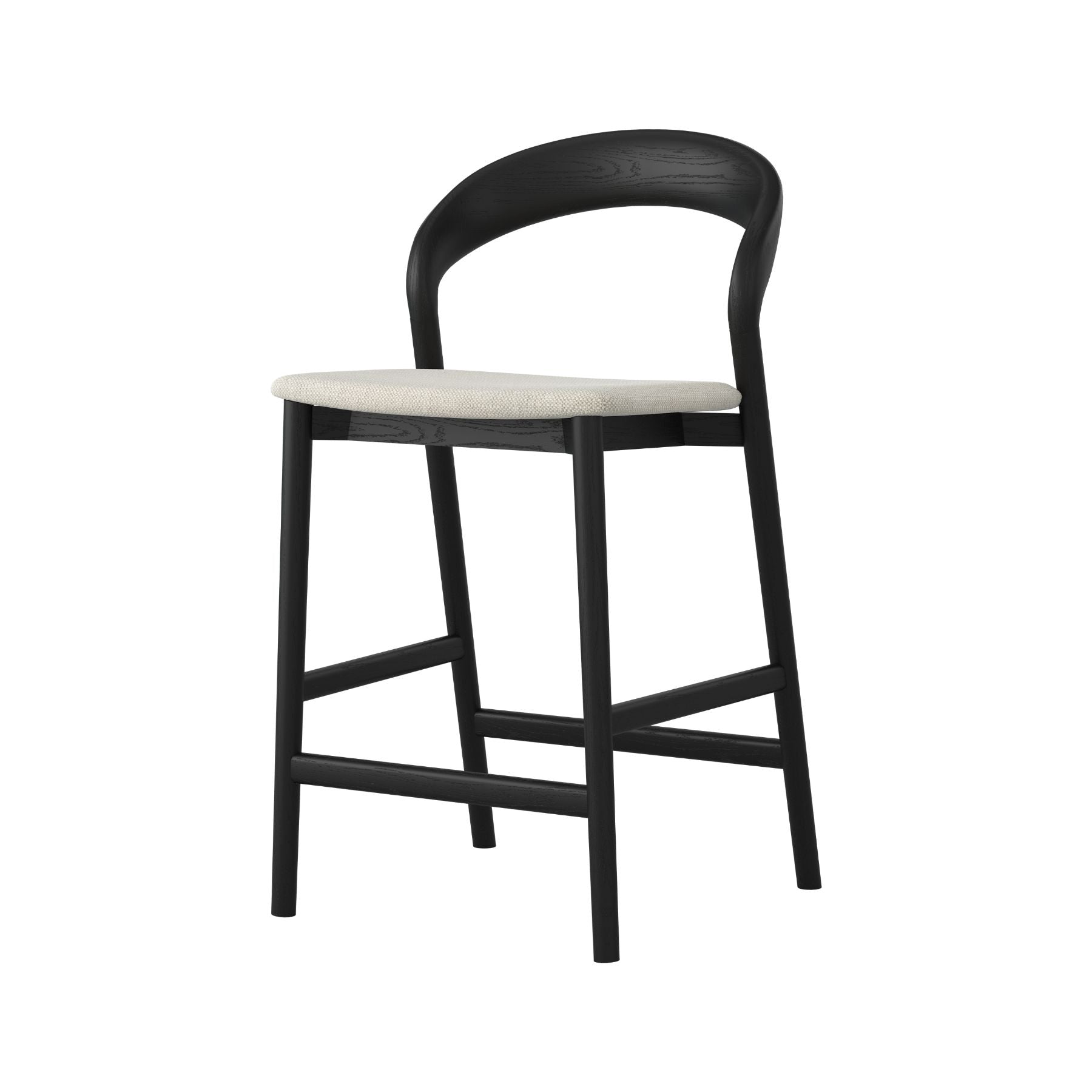 Harold Counter Stool| Black Oak Fabric Seat