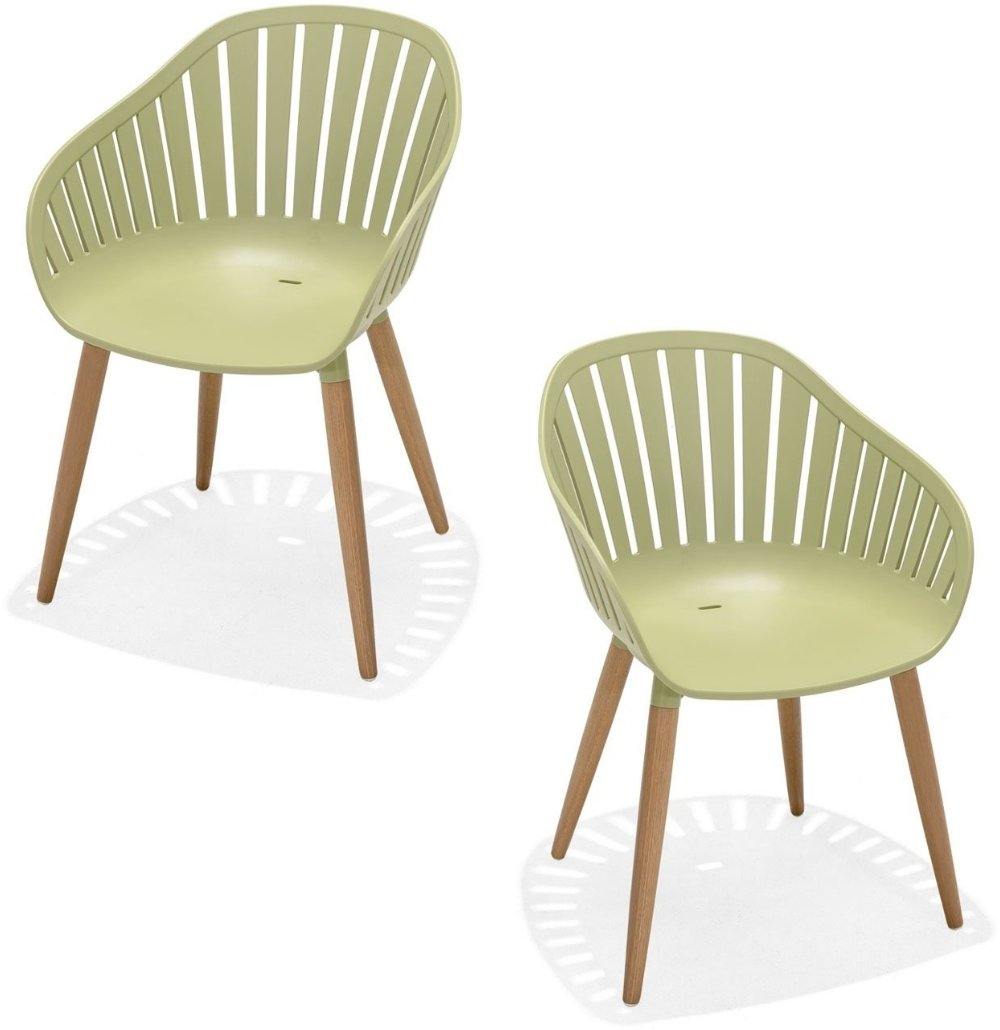 Set of 2 Outdoor Chairs | Nassau Sage Green | Lifestyle Garden | agos - co