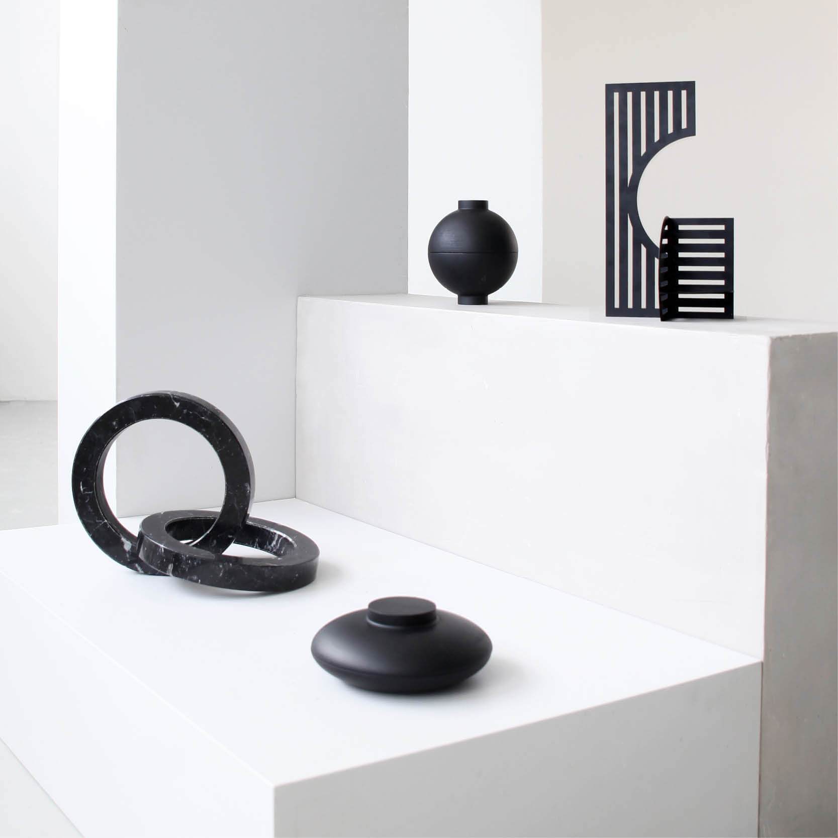 Wooden Sphere | Black-Storage Decor-agos - co