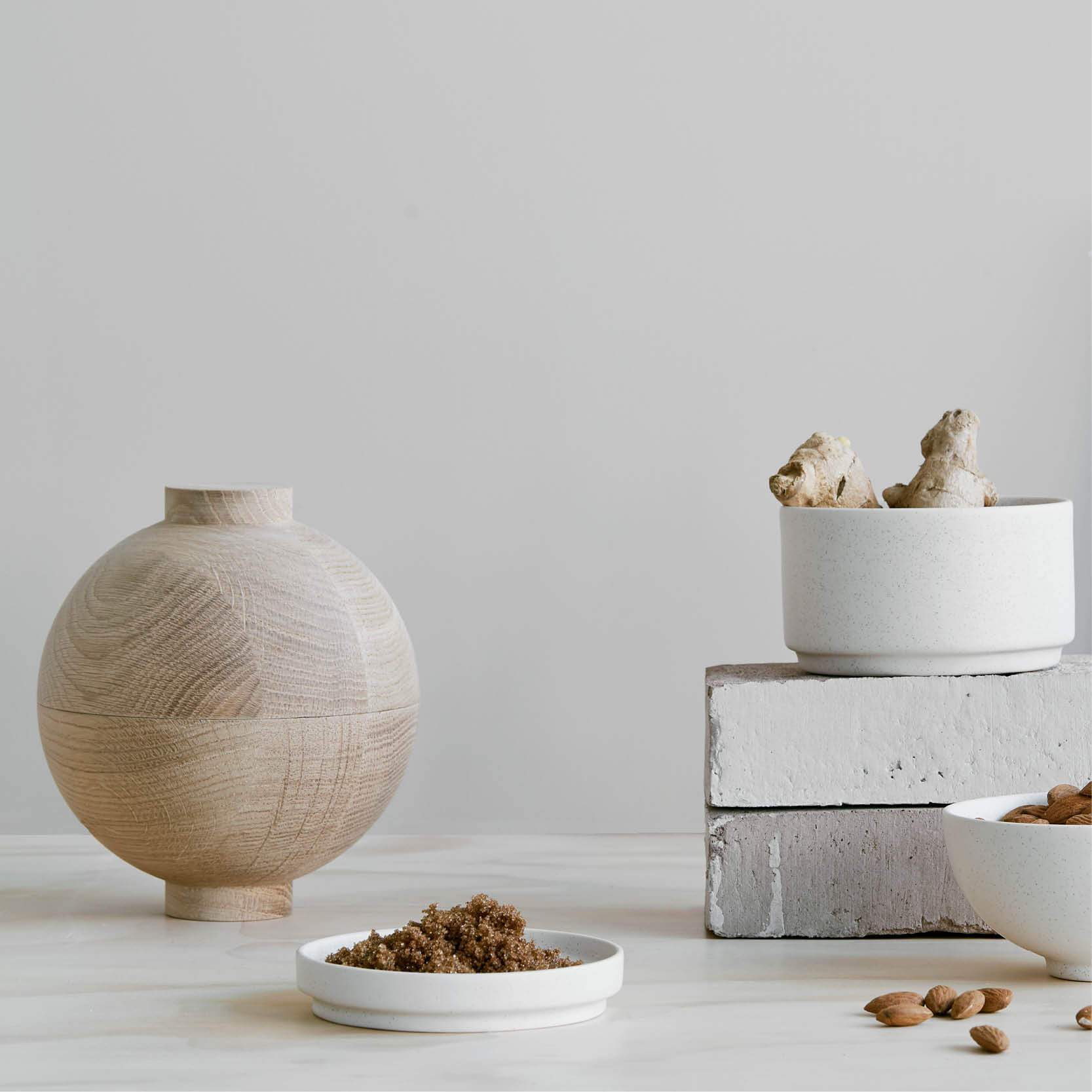 Wooden Sphere | Oak-Storage Decor-agos - co