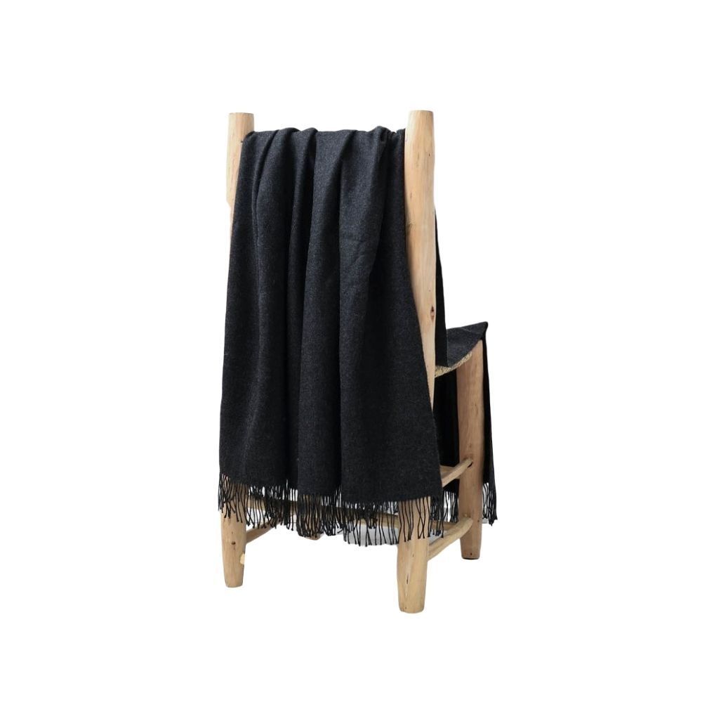 Baby Alpaca Blanket | Charcoal - agos - co