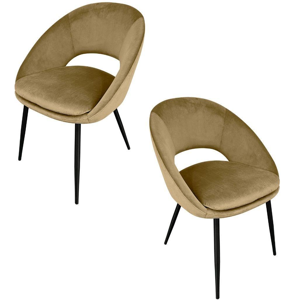 Set of 2 Velvet Dining Chairs | Kristin Bronze | Kristin Collection | agos - co