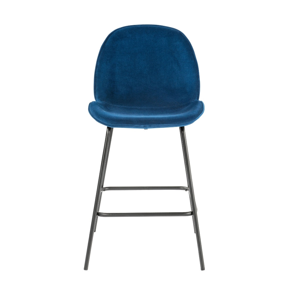 Velvet Counter Stools | Set of 2 | Midnight Blue