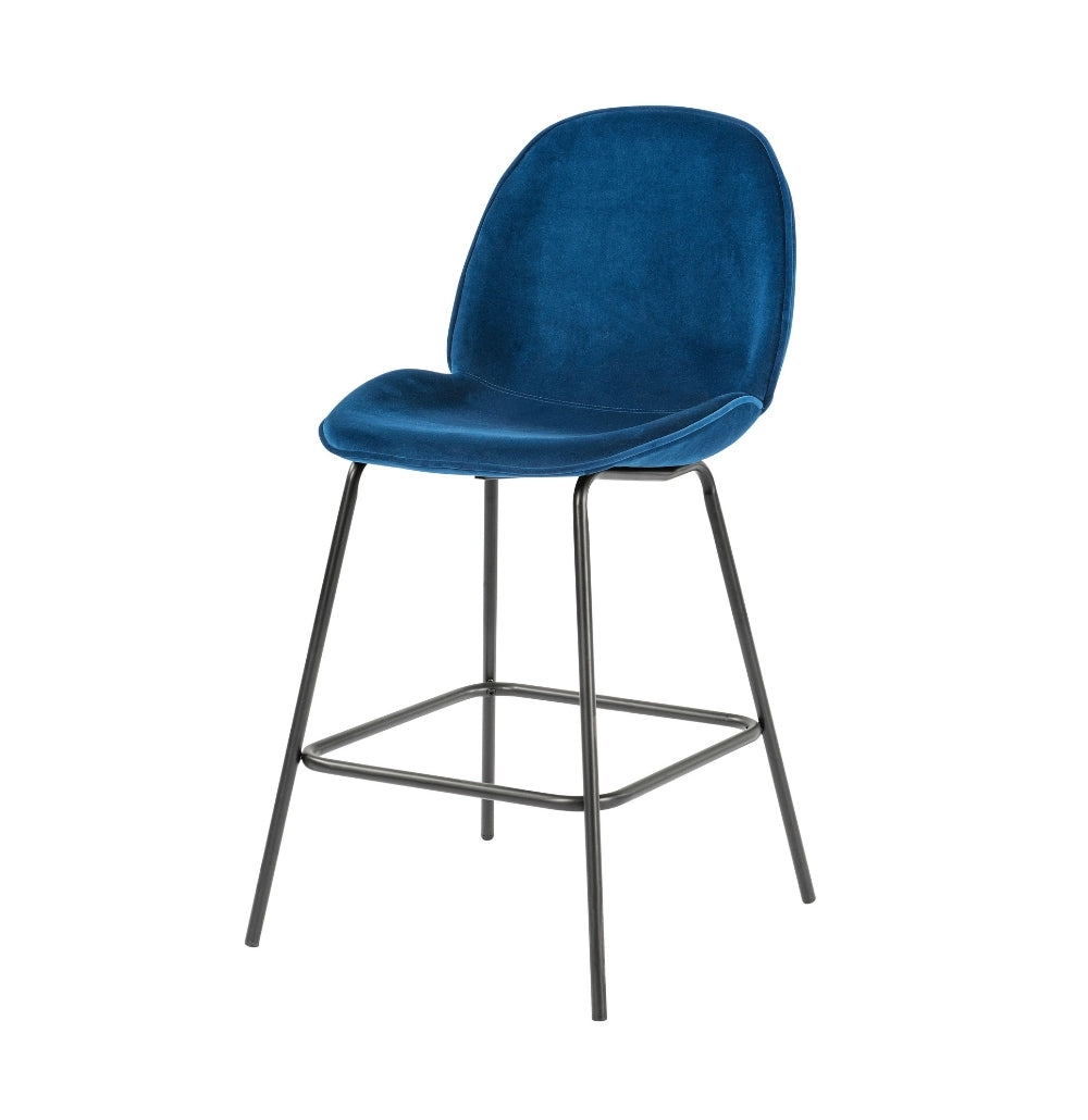 Velvet Counter Stools | Set of 2 | Midnight Blue