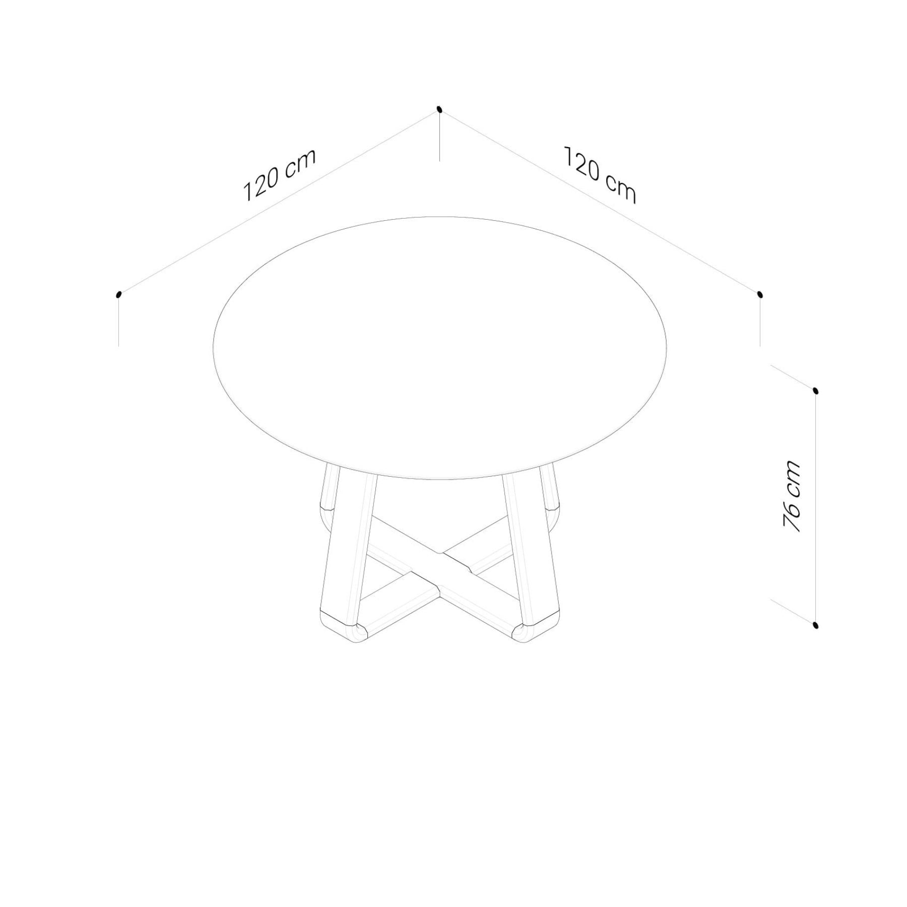 Erik Round Dining Table 120cm | Wormy Chestnut