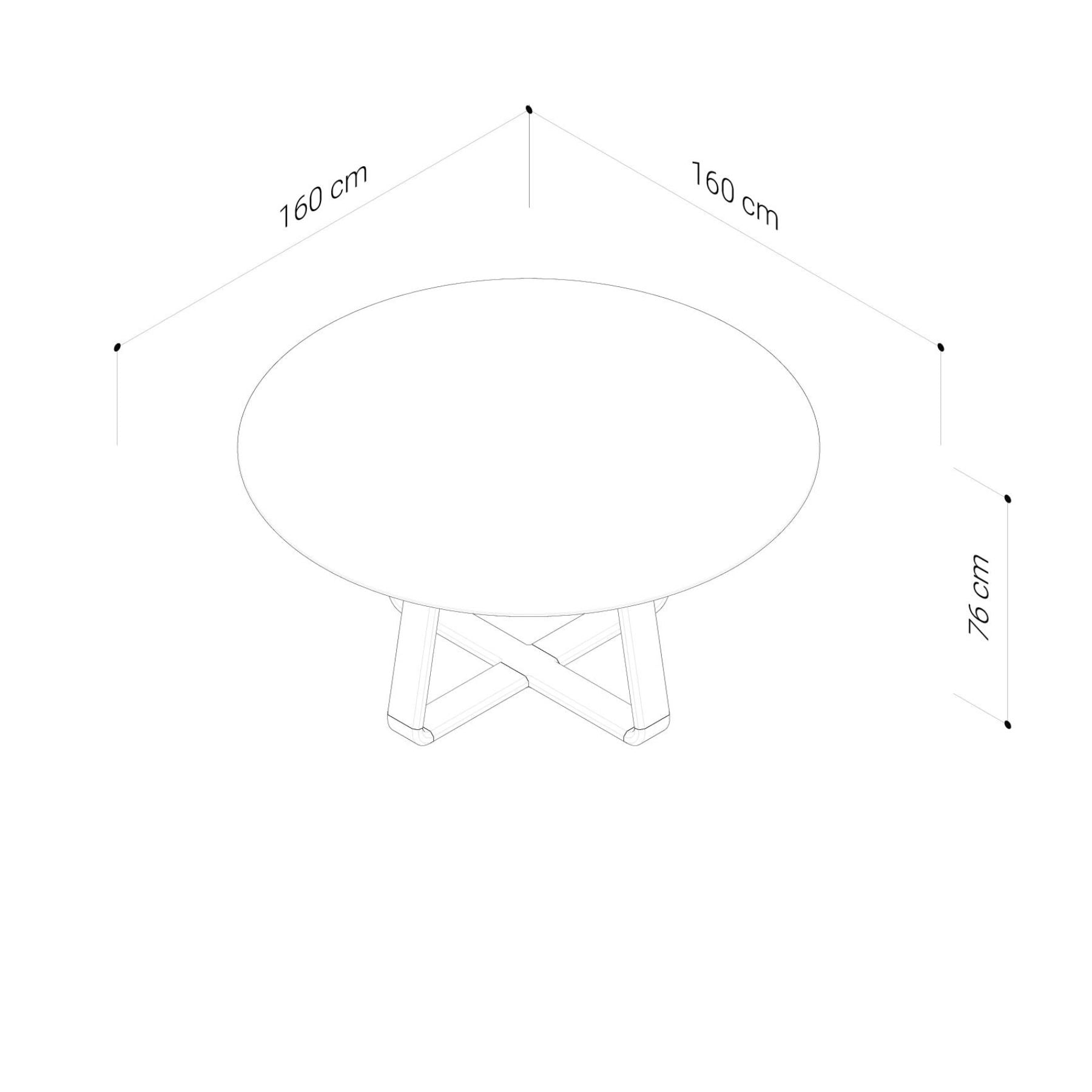 Erik Round Dining Table 160cm | Wormy Chestnut