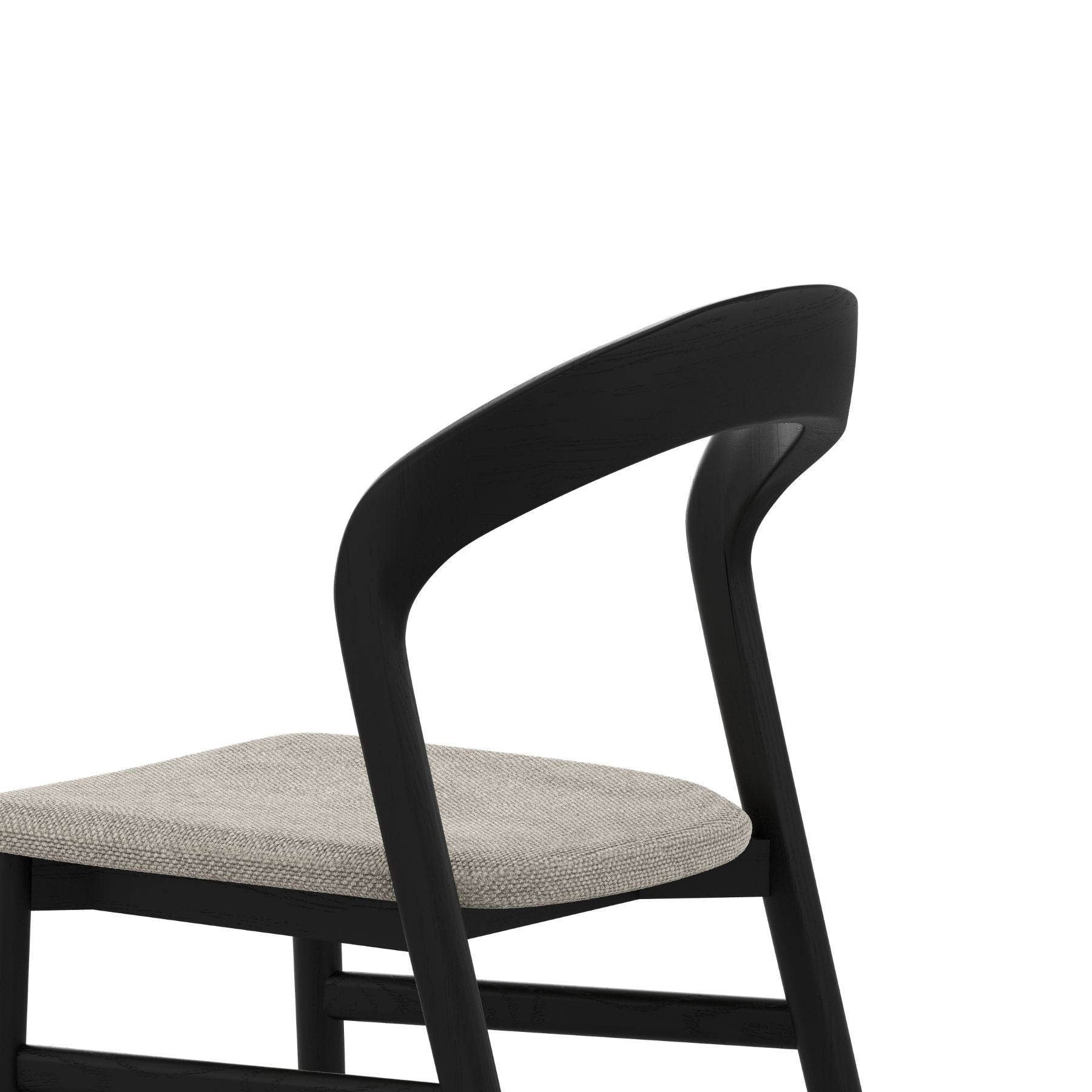 Harold Dining Chair | Black Oak Fabric Seat