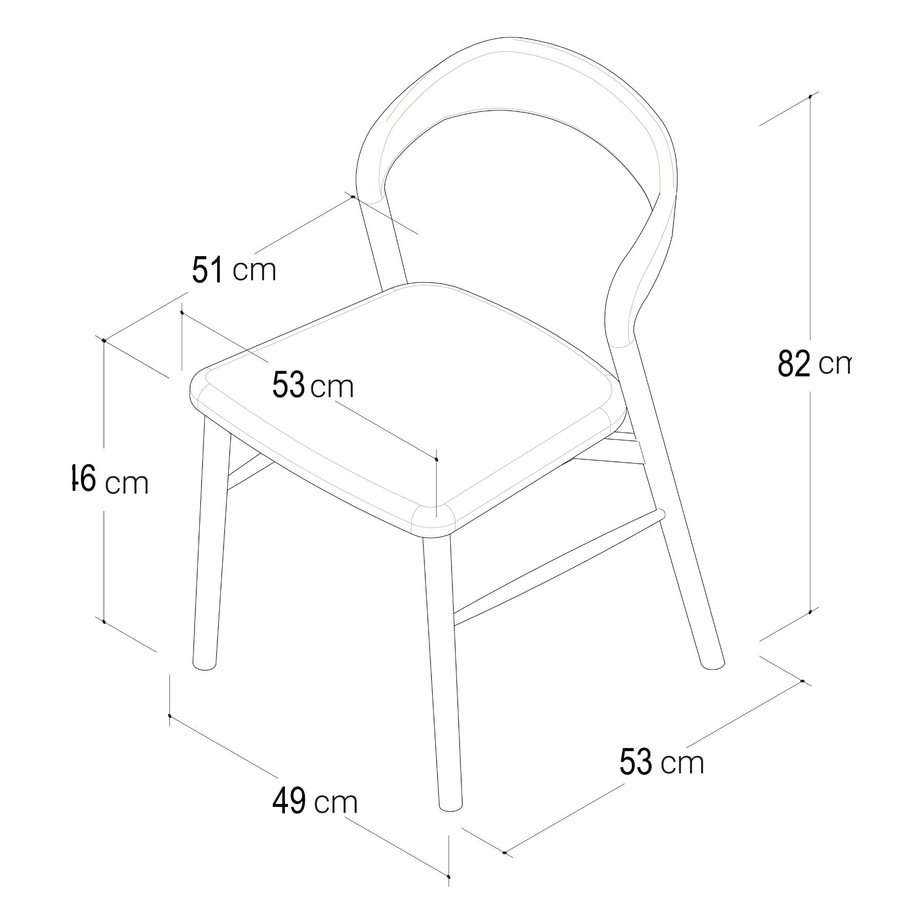 Harold Dining Chair | Black Oak Fabric Seat