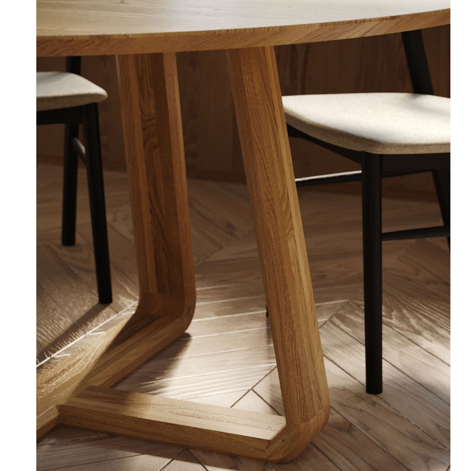 Riley Round Dining Table 120cm | Natural Oak