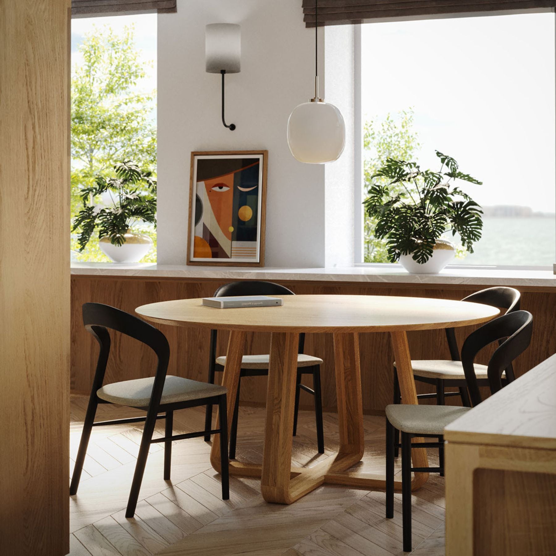 Riley Round Dining Table 160cm | Natural Oak