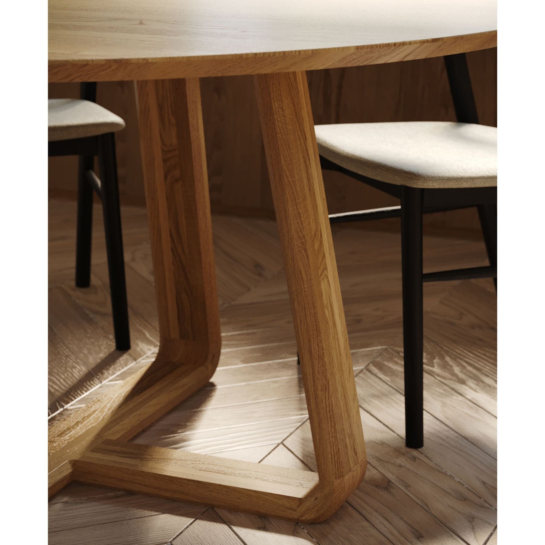 Riley Round Dining Table 160cm | Natural Oak