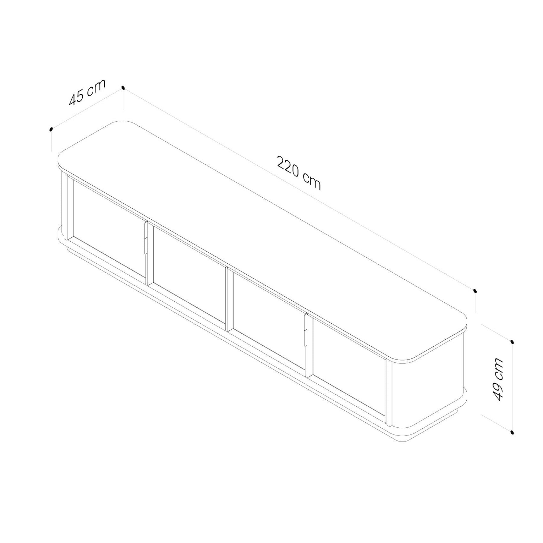 Watson Entertainment Unit | American Oak 220cm