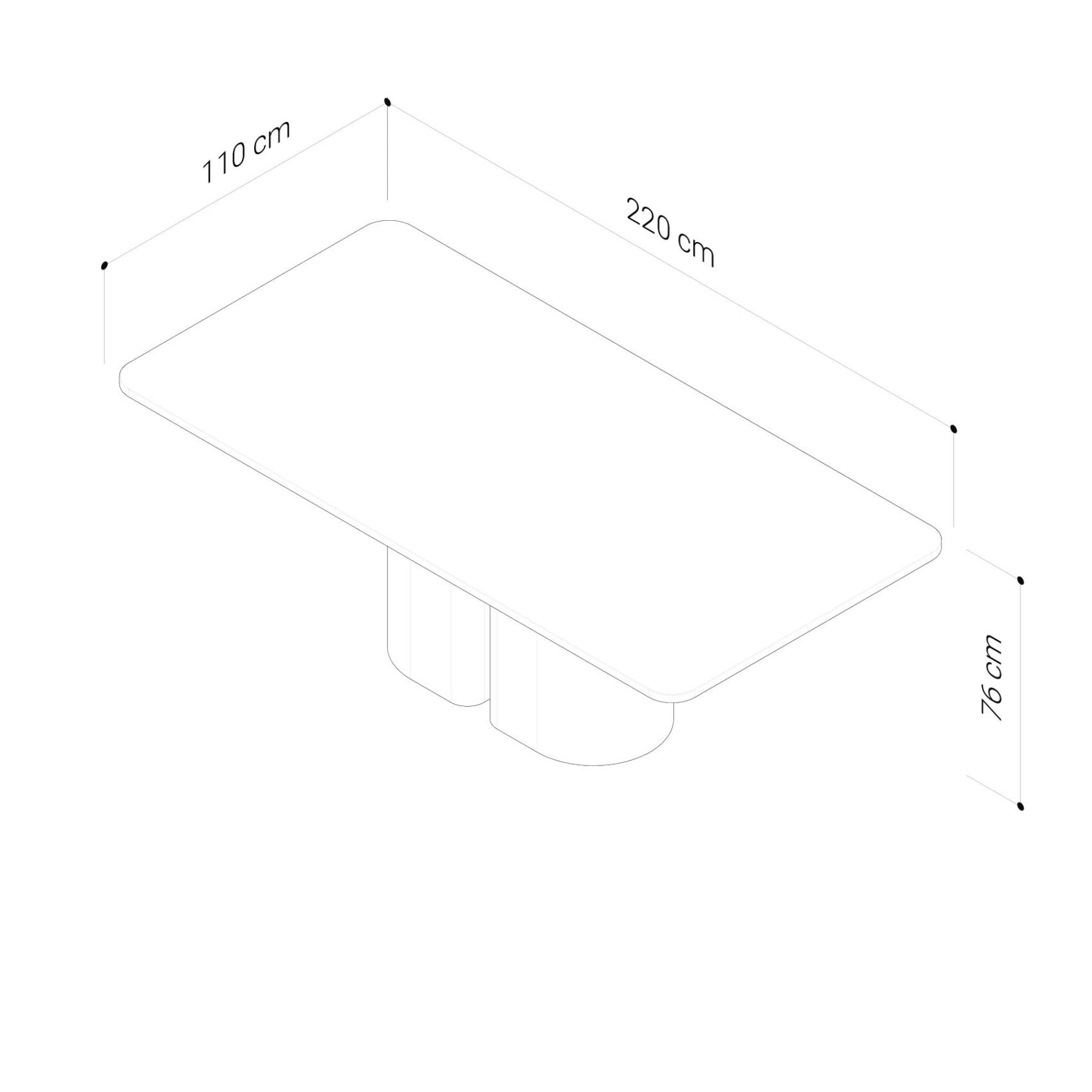 Mason Dining Table 220cm | Black