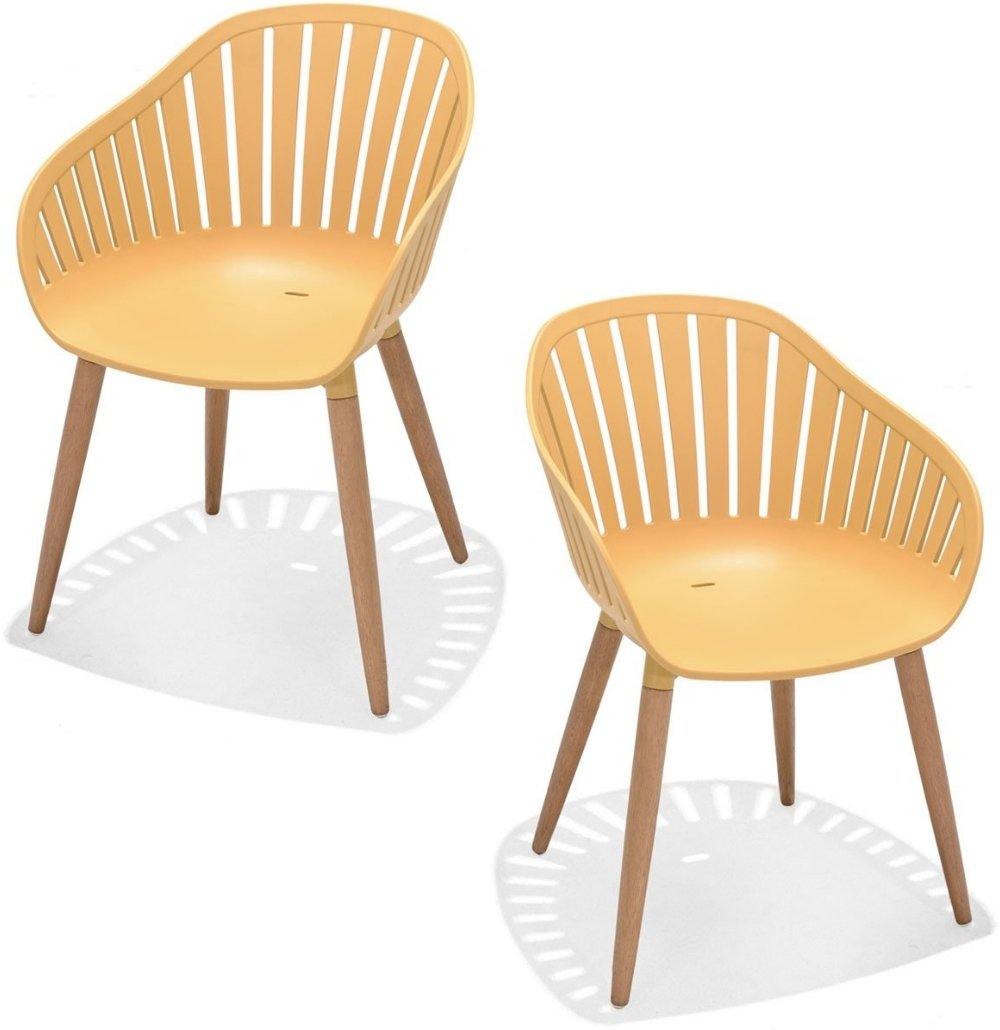 Set of 2 Outdoor Chairs | Nassau Honey | Lifestyle Garden | agos - co