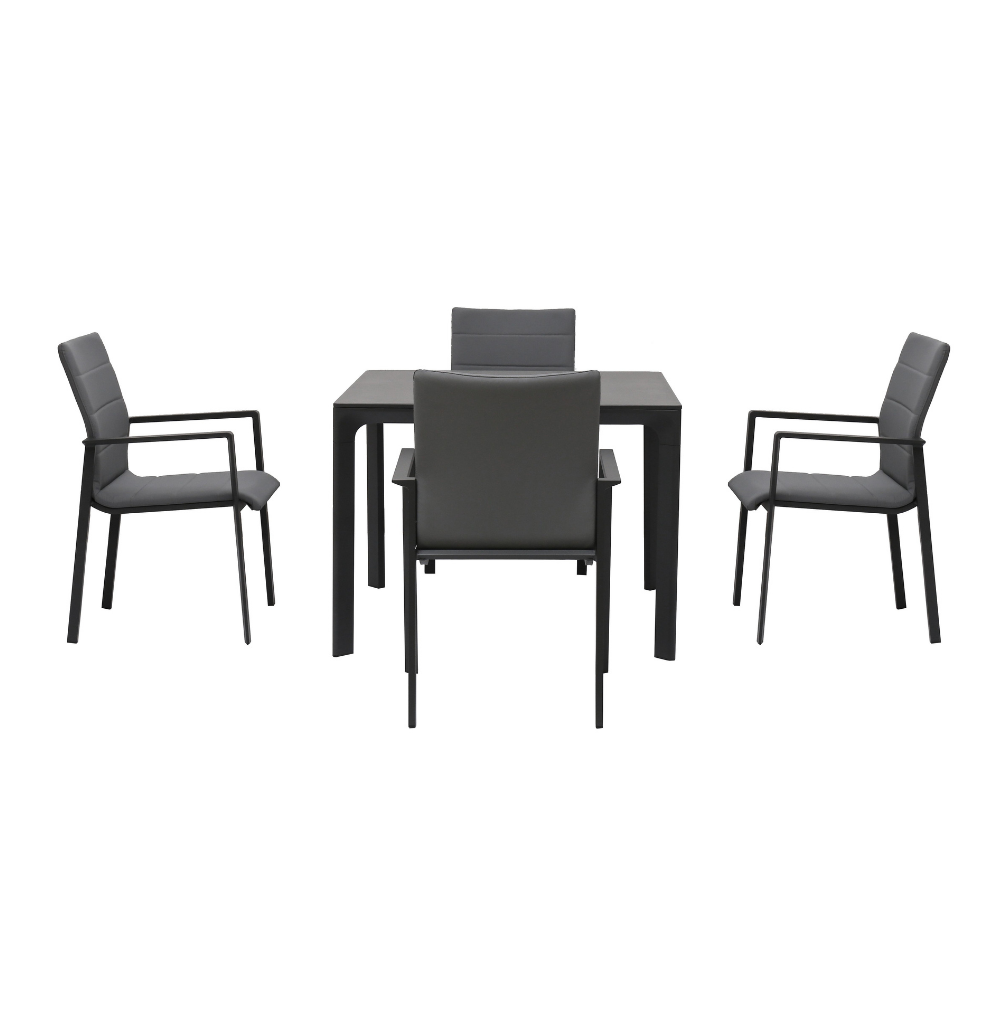 4 Seater Outdoor Dining Table 100cm & Chair Set | Kyra | agos - co | agos - co