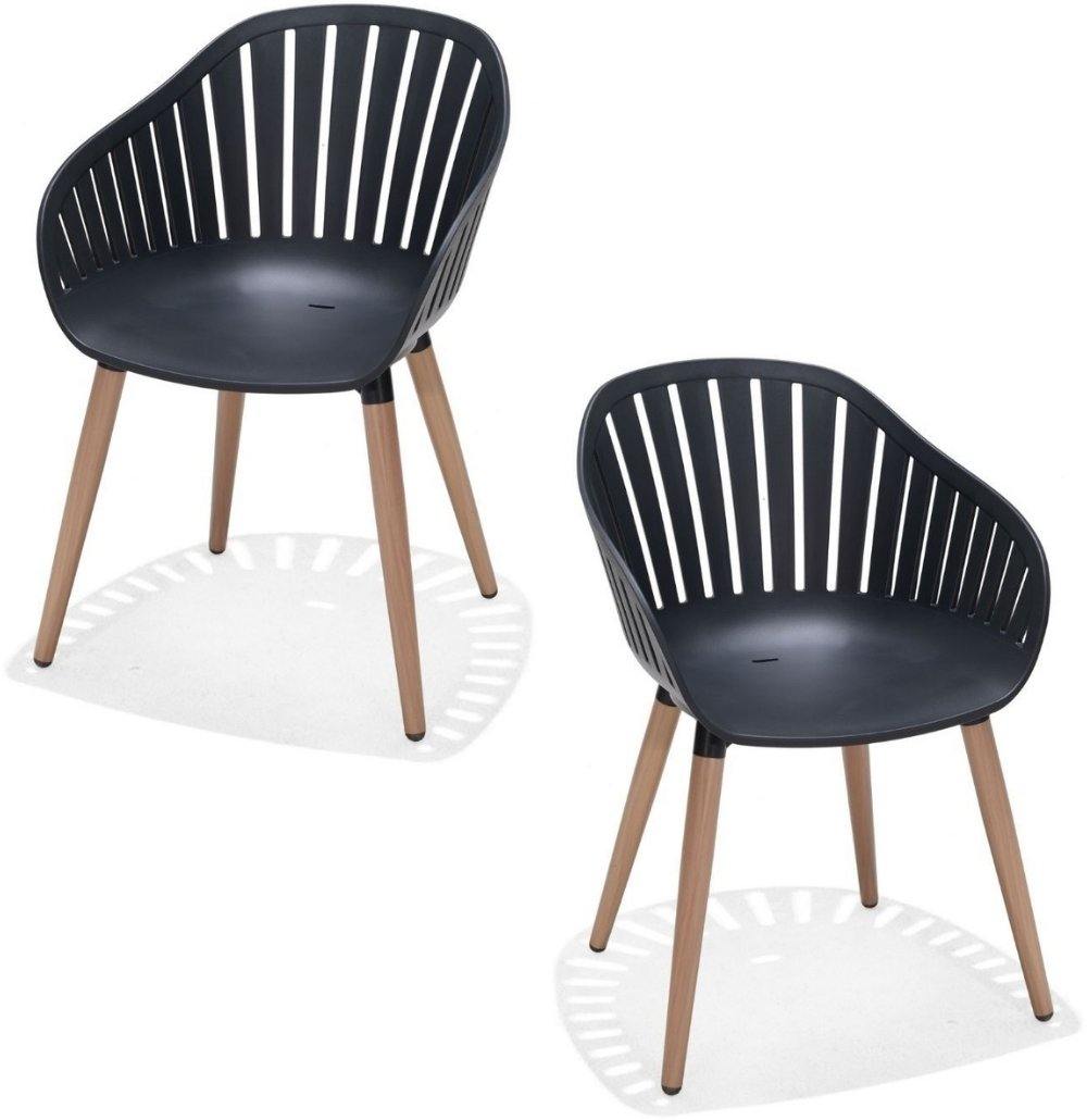 Set of 2 Outdoor Chairs | Portals Nassau Black | Lifestyle Garden | agos - co