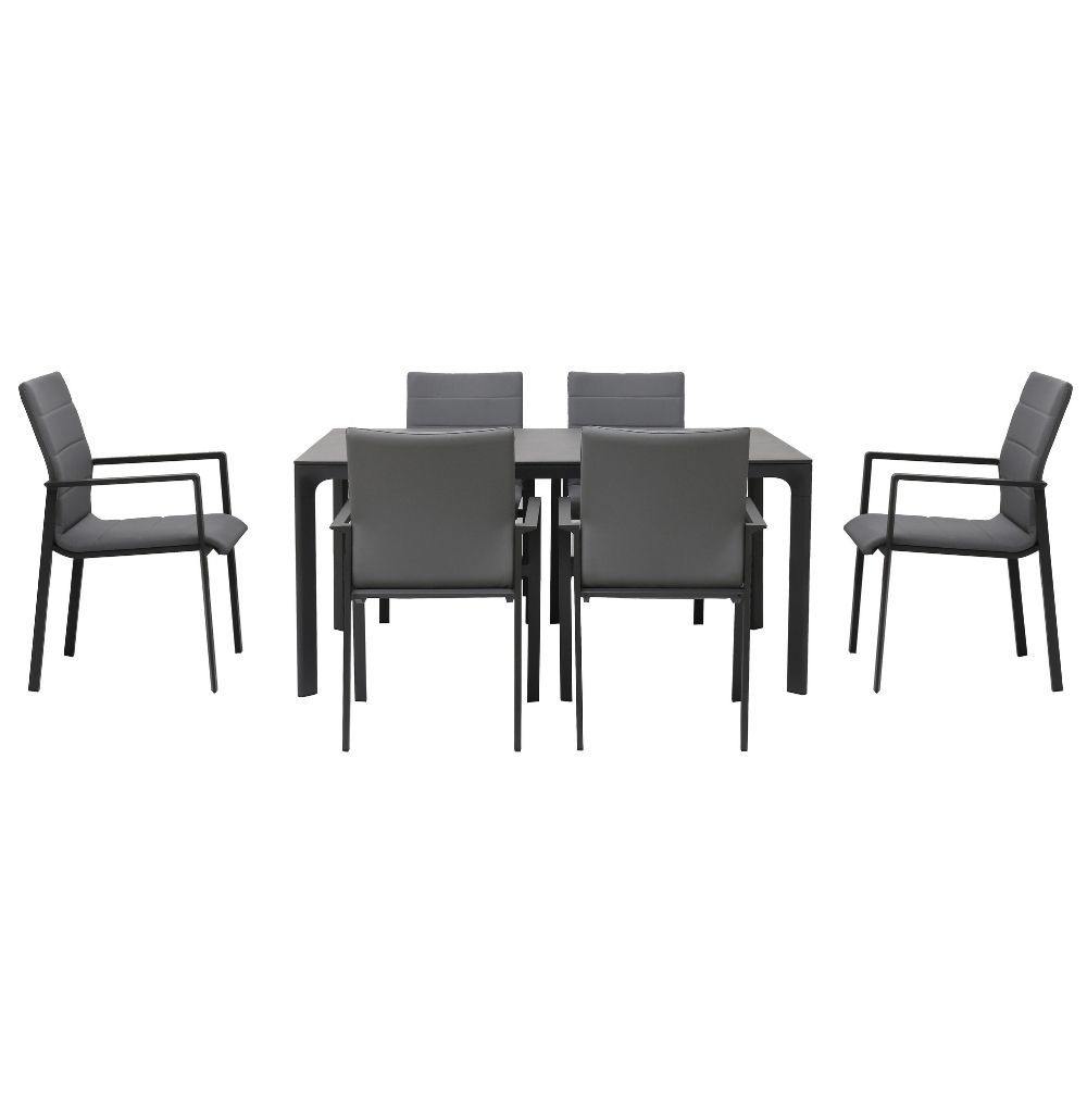 6 Seater Outdoor Dining Table 160cm & Chair Set | Kyra | agos - co | agos - co