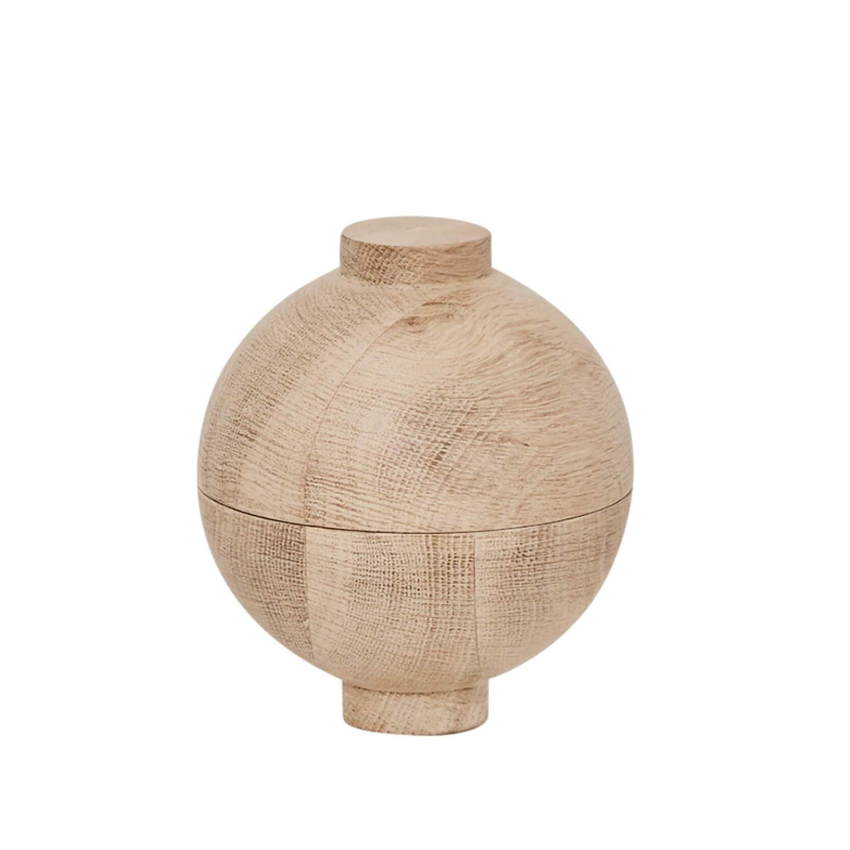 XL Wooden Sphere | Oak-Storage Decor-agos - co