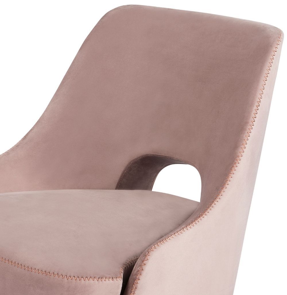 Occasional Chair | Laurence Dusty Rose Velvet - agos - co
