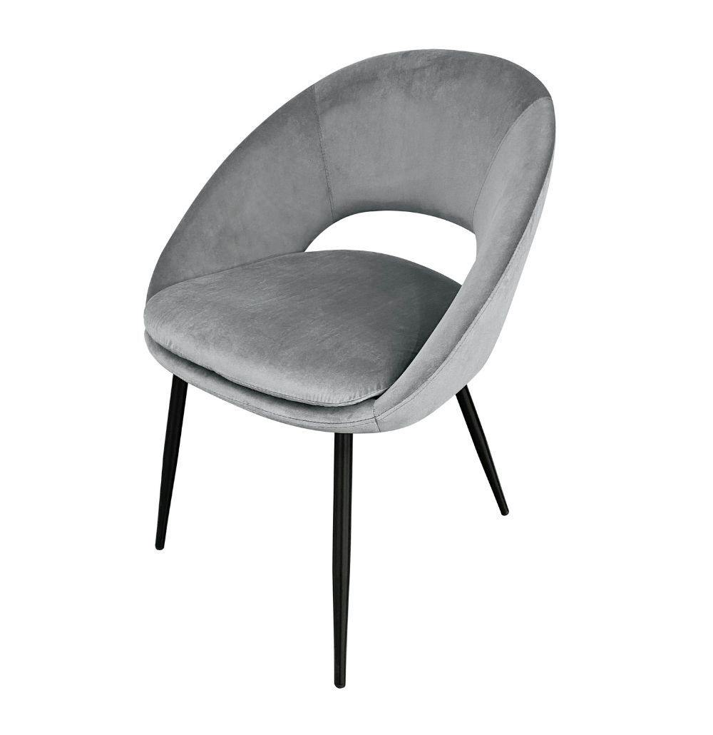 Set of 2 Velvet Dining Chairs | Kristin Grey | Kristin Collection | agos - co