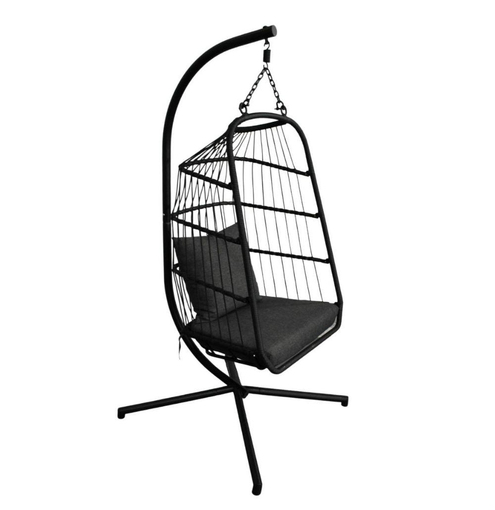 Folding Hanging Egg Chair | Black
