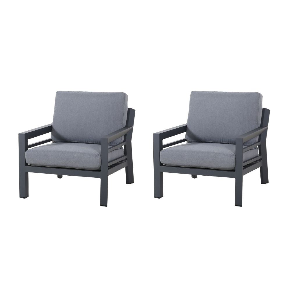 Outdoor 1 Seater Sofa Set of 2 | Cavo Charcoal/Grey