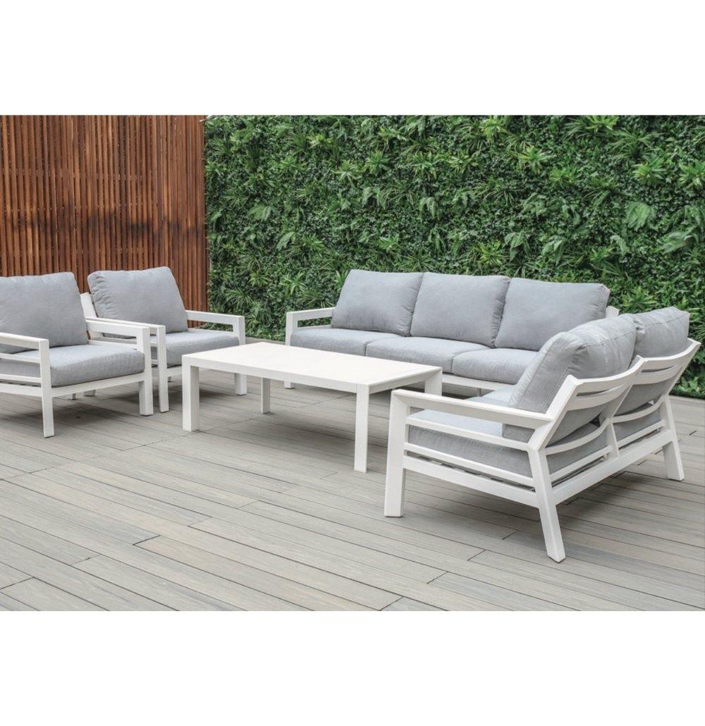 Outdoor 1 Seater Sofa Set of 2 | Cavo White/Grey | agos - co | agos - co