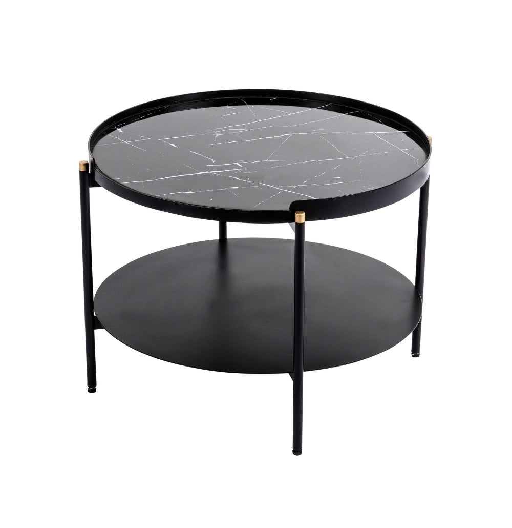 Round Side Table | Steel with Marble