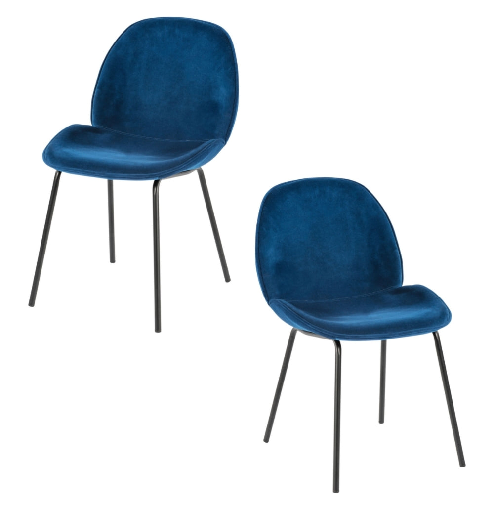 Velvet Dining Chairs | Set of 2 | Midnight Blue